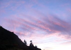 西穂山荘から朝焼け