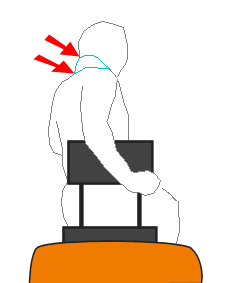 リフト作業で後ろ向き