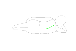 横になって、肘をついてテレビを見る