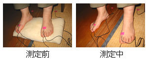 足を使った測定状況