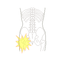 左の股関節周辺が硬直