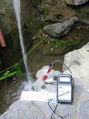 斧割水を測定中